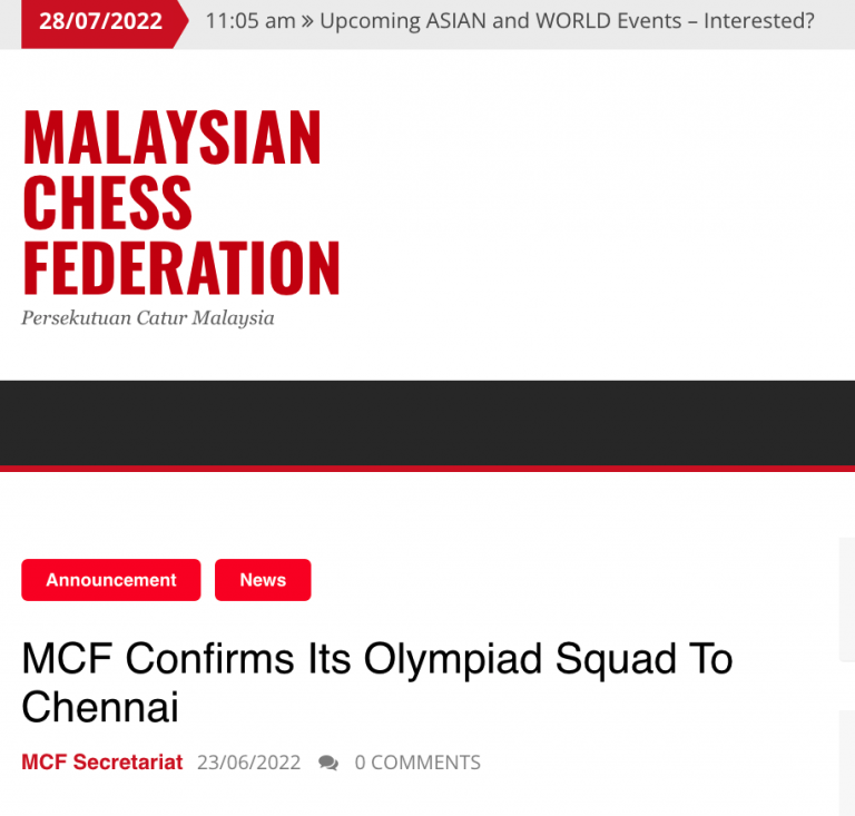 Malaysia @ Chennai Olympiad 2022